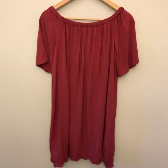 LOFT Off the Shoulder Dress Embroidered Viscose Size Small Short Mini - Picture 3 of 8